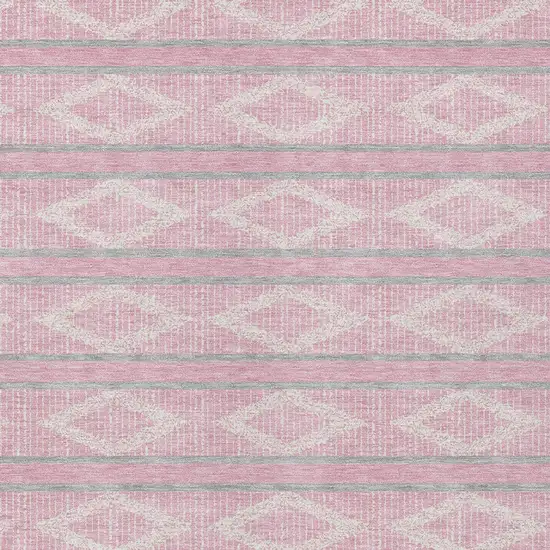 Pink Ivory And Gray Geometric Washable Indoor Outdoor Area Rug Photo 6