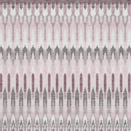 Pink Ivory And Gray Southwestern Washable Area Rug With UV Protection Photo 3