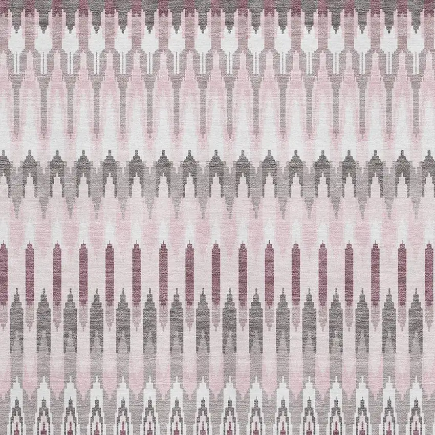 Pink Ivory And Gray Southwestern Washable Area Rug With UV Protection Photo 3