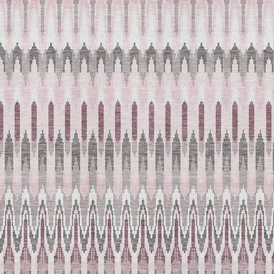 Pink Ivory And Gray Southwestern Washable Area Rug With UV Protection Photo 3