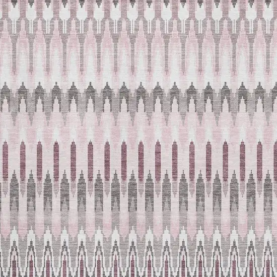 Pink Ivory And Gray Southwestern Washable Area Rug With UV Protection Photo 3