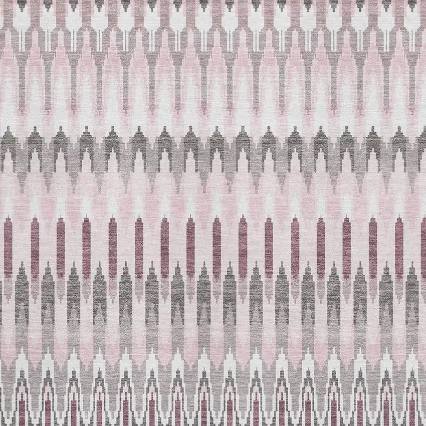 Pink Ivory And Gray Southwestern Washable Area Rug With UV Protection Photo 3