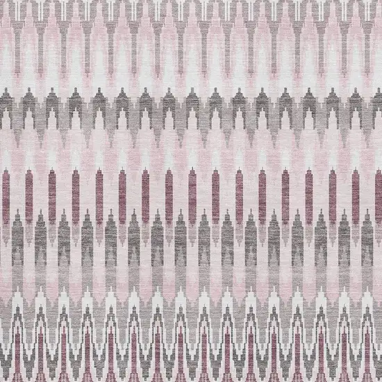 Pink Ivory And Gray Southwestern Washable Area Rug With UV Protection Photo 3