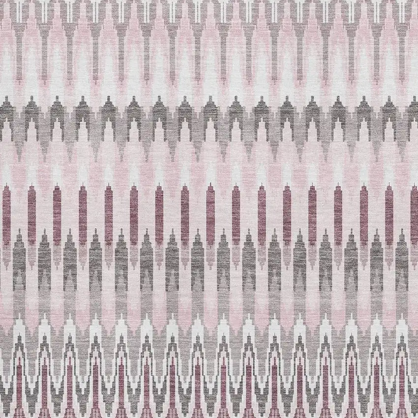 Pink Ivory And Gray Southwestern Washable Area Rug With UV Protection Photo 3