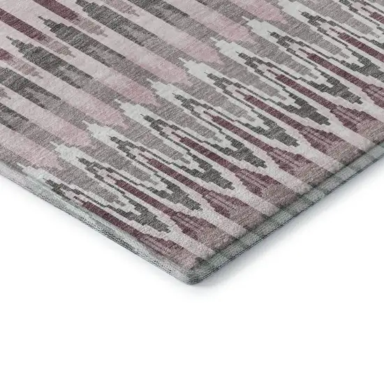 Pink Ivory And Gray Southwestern Washable Area Rug With UV Protection Photo 8