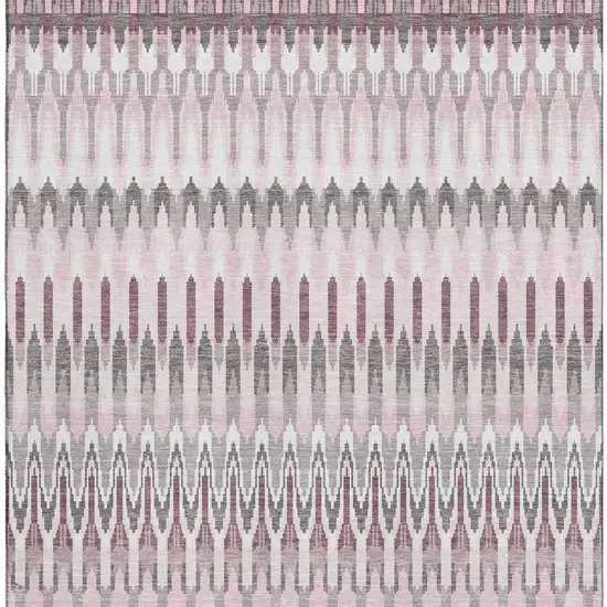 Pink Ivory And Gray Southwestern Washable Area Rug With UV Protection Photo 4