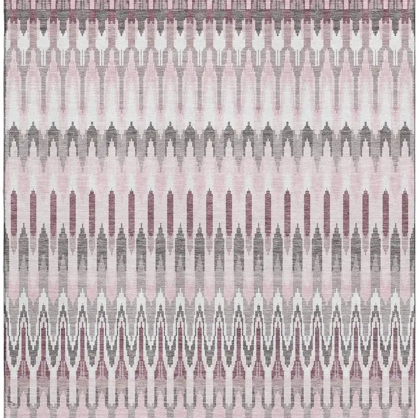 Pink Ivory And Gray Southwestern Washable Area Rug With UV Protection Photo 4