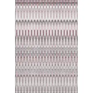 Photo of Pink Ivory And Gray Southwestern Washable Area Rug With UV Protection