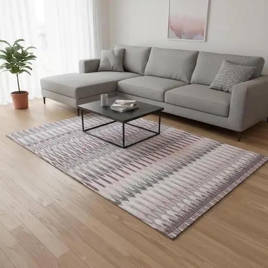 Pink Ivory And Gray Southwestern Washable Area Rug With UV Protection Photo 2