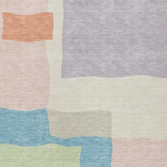 Pink Lavender And Coral Abstract Washable Indoor Outdoor Area Rug Photo 2