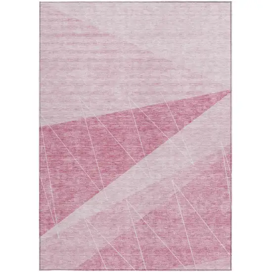 Pink Mauve And Blush Geometric Washable Indoor Outdoor Area Rug Photo 2