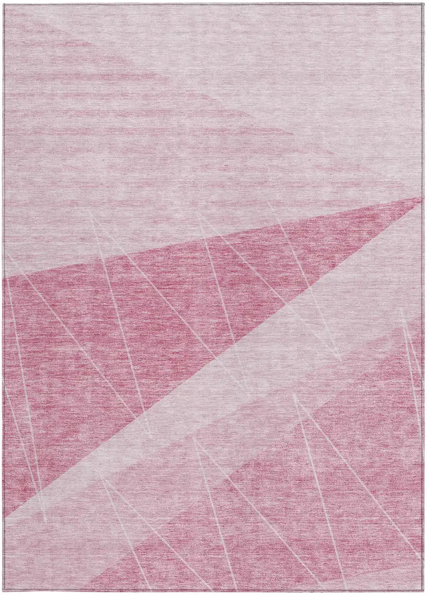 Pink Mauve And Blush Geometric Washable Indoor Outdoor Area Rug Photo 2