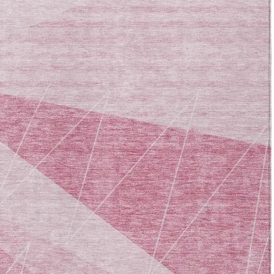 Pink Mauve And Blush Geometric Washable Indoor Outdoor Area Rug Photo 6