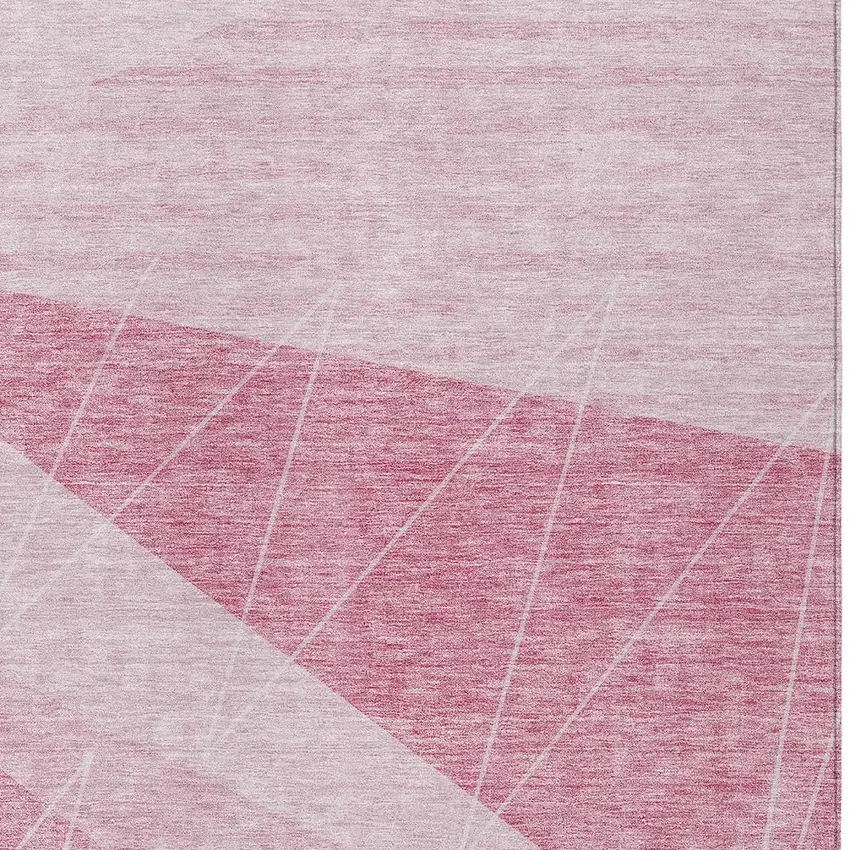 Pink Mauve And Blush Geometric Washable Indoor Outdoor Area Rug Photo 6