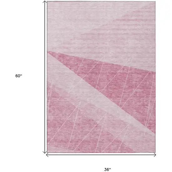 Pink Mauve And Blush Geometric Washable Indoor Outdoor Area Rug Photo 3