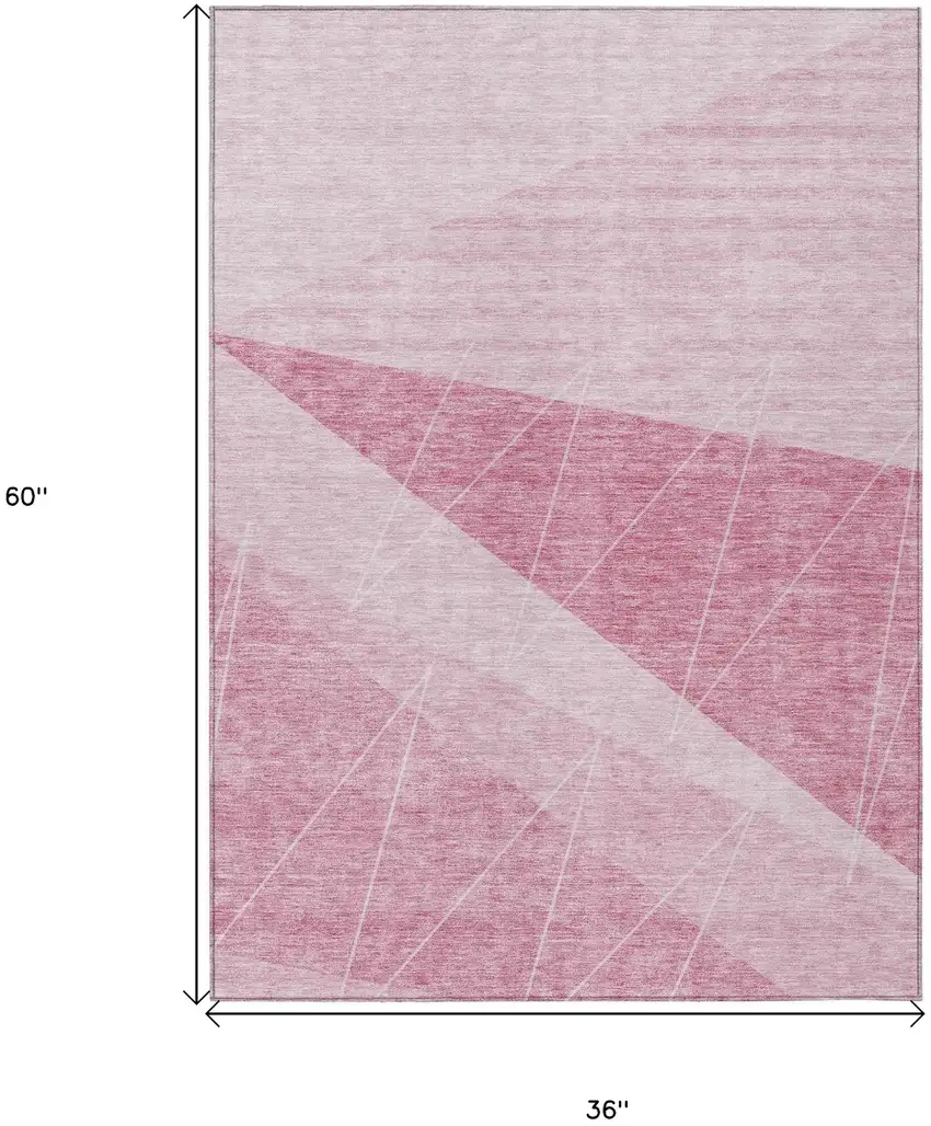 Pink Mauve And Blush Geometric Washable Indoor Outdoor Area Rug Photo 3