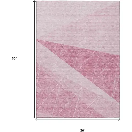 Pink Mauve And Blush Geometric Washable Indoor Outdoor Area Rug Photo 3