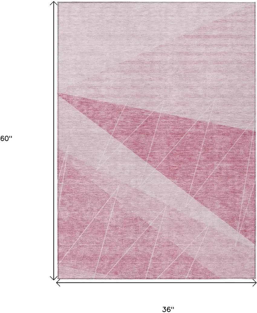 Pink Mauve And Blush Geometric Washable Indoor Outdoor Area Rug Photo 3