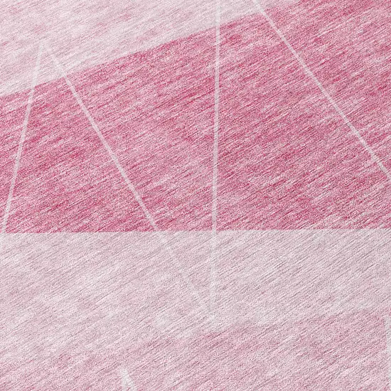 Pink Mauve And Blush Geometric Washable Indoor Outdoor Area Rug Photo 5