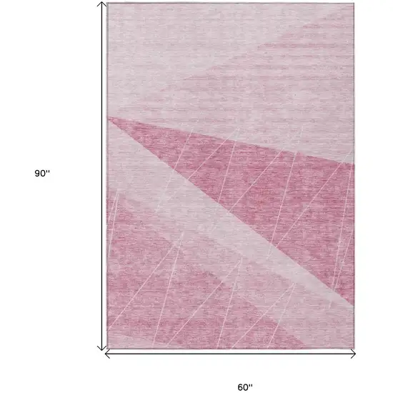 Pink Mauve And Blush Geometric Washable Indoor Outdoor Area Rug Photo 3