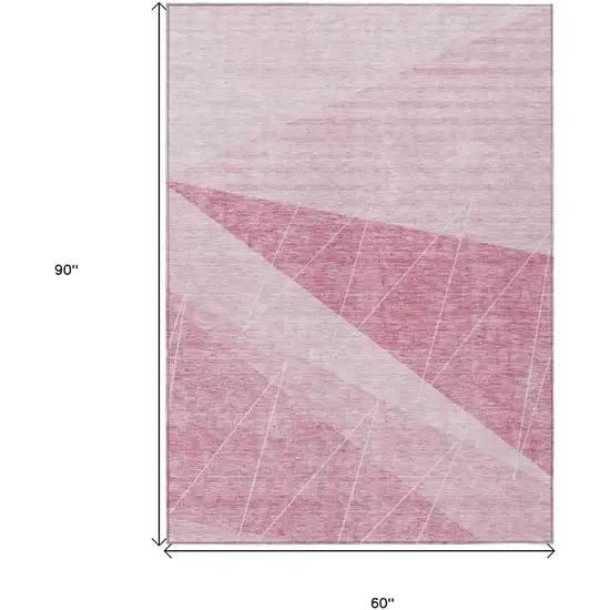 Pink Mauve And Blush Geometric Washable Indoor Outdoor Area Rug Photo 3