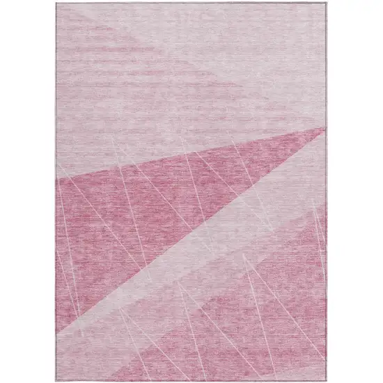 Pink Mauve And Blush Geometric Washable Indoor Outdoor Area Rug Photo 6