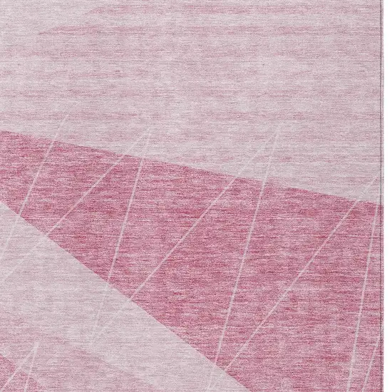 Pink Mauve And Blush Geometric Washable Indoor Outdoor Area Rug Photo 5