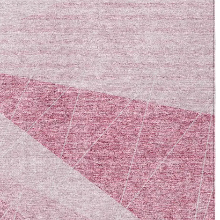 Pink Mauve And Blush Geometric Washable Indoor Outdoor Area Rug Photo 5