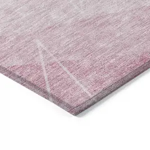 Photo of Pink Mauve And Blush Geometric Washable Indoor Outdoor Area Rug