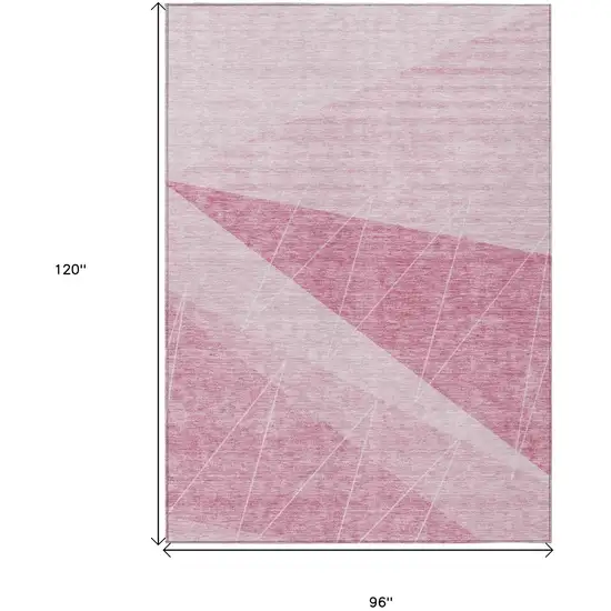 Pink Mauve And Blush Geometric Washable Indoor Outdoor Area Rug Photo 3
