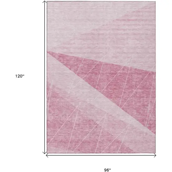 Pink Mauve And Blush Geometric Washable Indoor Outdoor Area Rug Photo 3