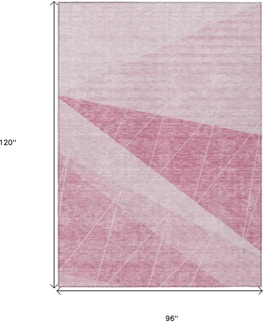 Pink Mauve And Blush Geometric Washable Indoor Outdoor Area Rug Photo 3