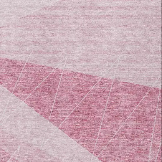 Pink Mauve And Blush Geometric Washable Indoor Outdoor Area Rug Photo 5