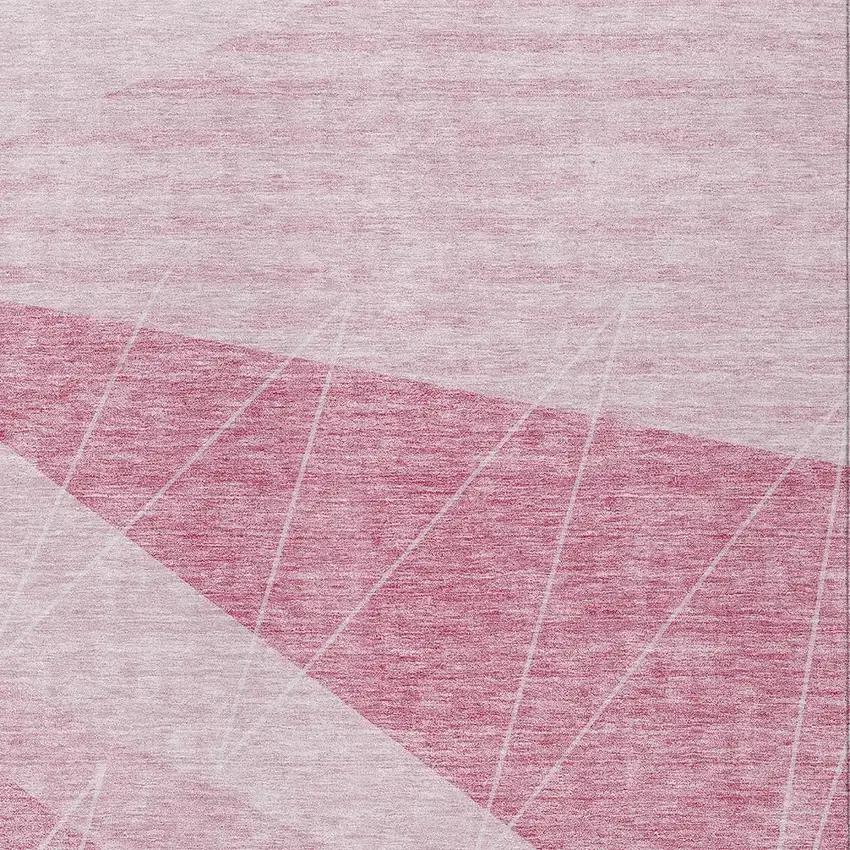 Pink Mauve And Blush Geometric Washable Indoor Outdoor Area Rug Photo 5