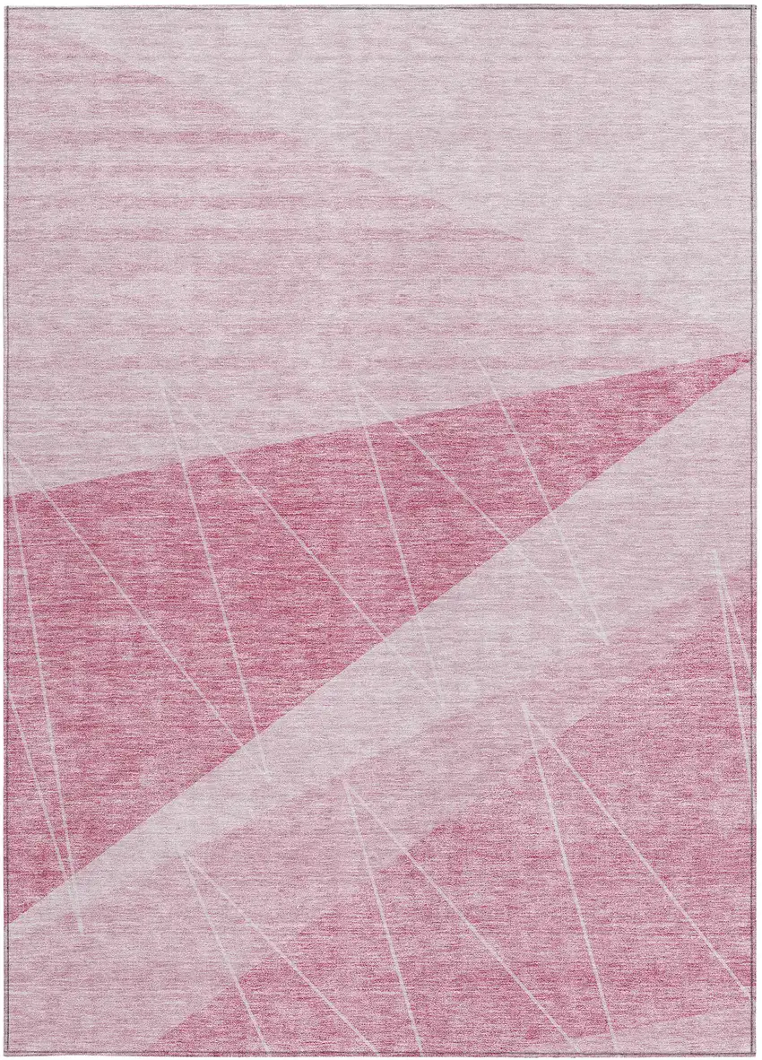 Pink Mauve And Blush Geometric Washable Indoor Outdoor Area Rug Photo 6