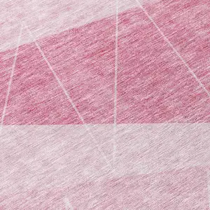 Photo of Pink Mauve And Blush Geometric Washable Indoor Outdoor Area Rug