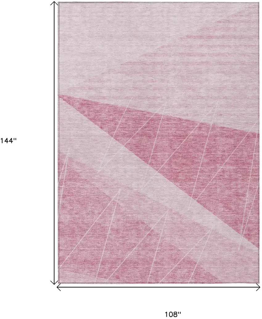 Pink Mauve And Blush Geometric Washable Indoor Outdoor Area Rug Photo 3