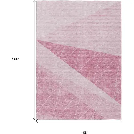 Pink Mauve And Blush Geometric Washable Indoor Outdoor Area Rug Photo 3