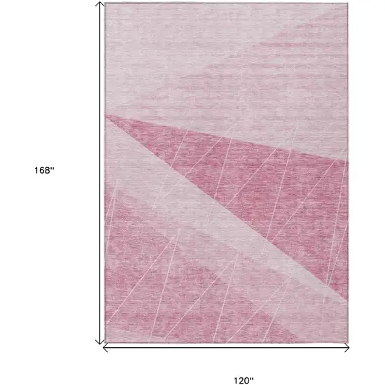 Pink Mauve And Blush Geometric Washable Indoor Outdoor Area Rug Photo 3