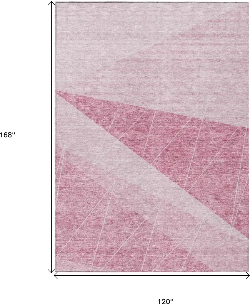 Pink Mauve And Blush Geometric Washable Indoor Outdoor Area Rug Photo 3