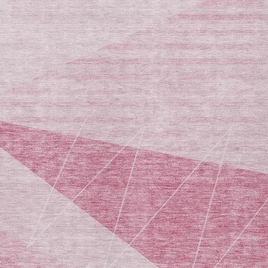 Pink Mauve And Blush Geometric Washable Indoor Outdoor Area Rug Photo 5