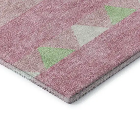 Pink Mint Green And Ivory Southwestern Washable Area Rug With UV Protection Photo 7