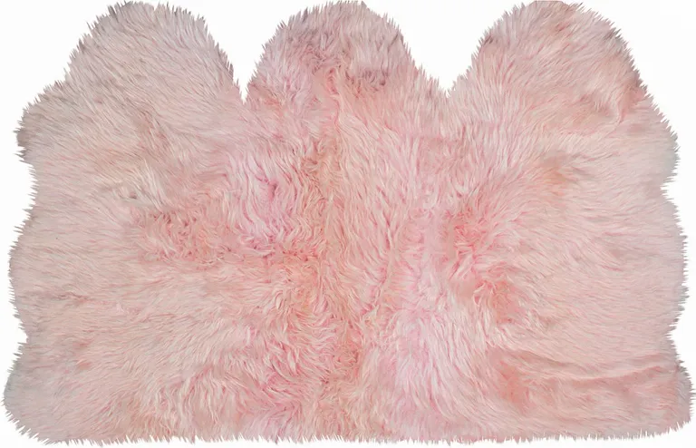 Pink Natural Sheepskin Area Rug Photo 1