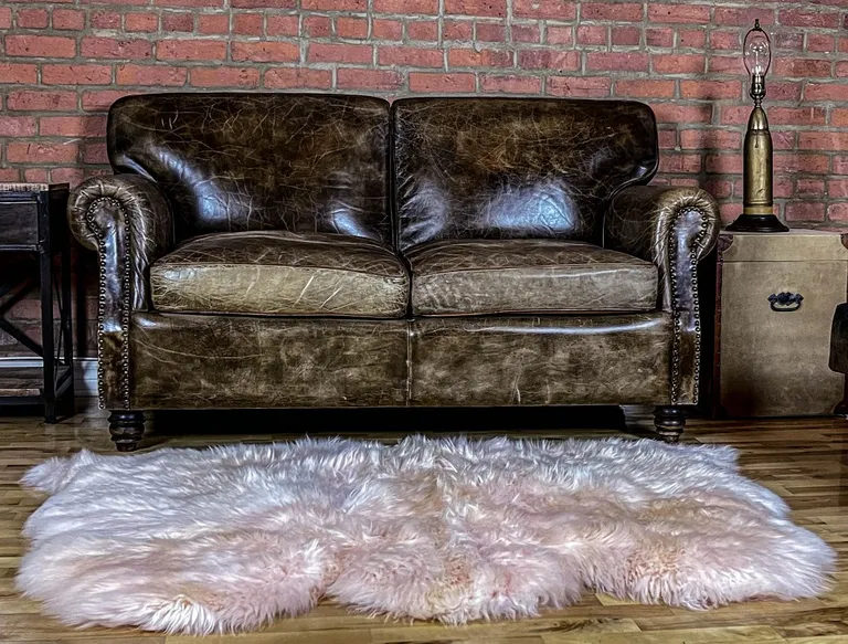 Pink Natural Sheepskin Area Rug Photo 3