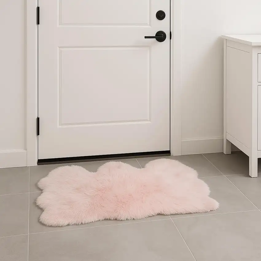 Pink Natural Sheepskin Area Rug Photo 1