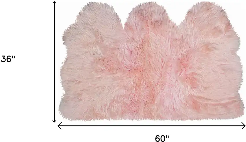 Pink Natural Sheepskin Area Rug Photo 6