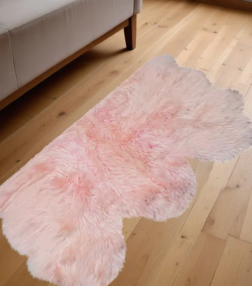 Pink Natural Sheepskin Area Rug Photo 1