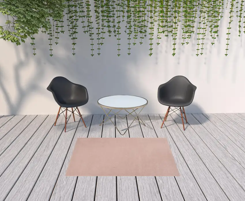 Pink Non Skid Indoor Outdoor Area Rug Photo 2