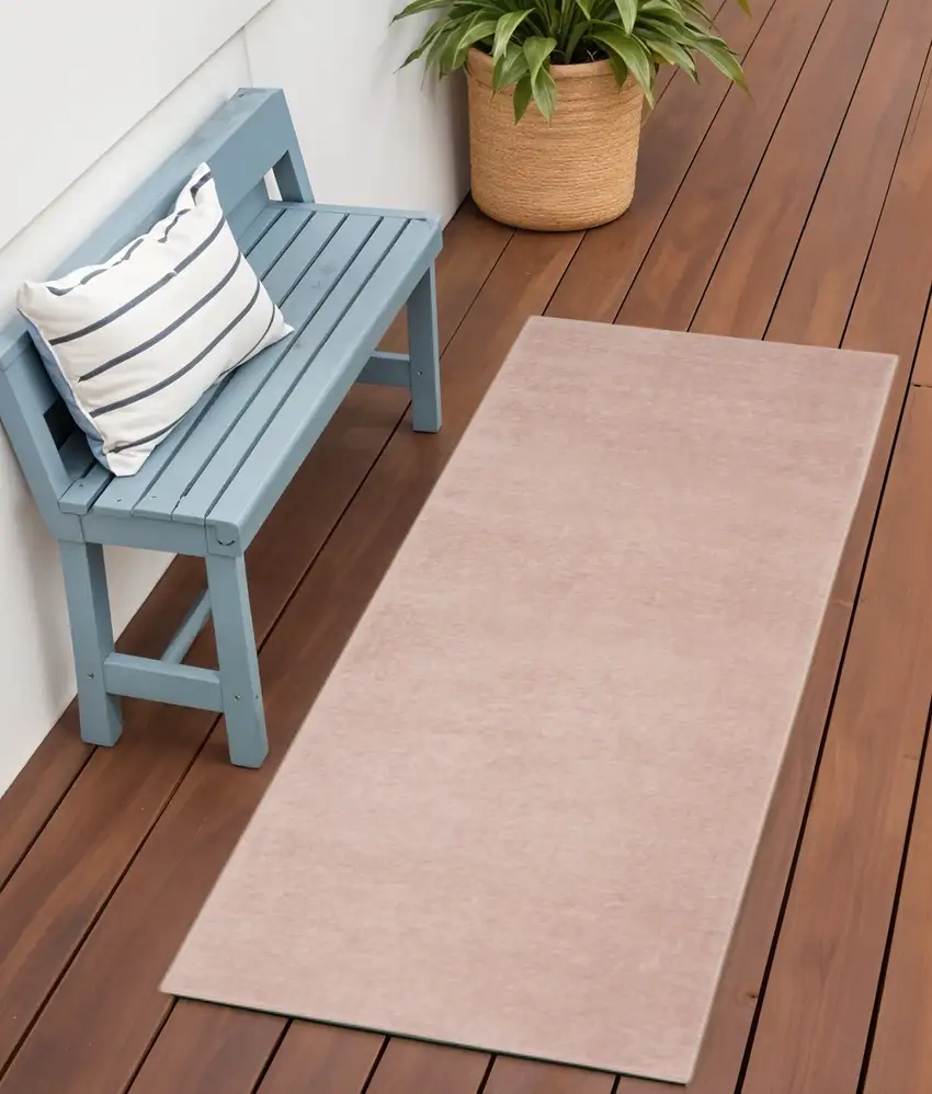 6' Pink Indoor Outdoor Runner Rug Photo 1