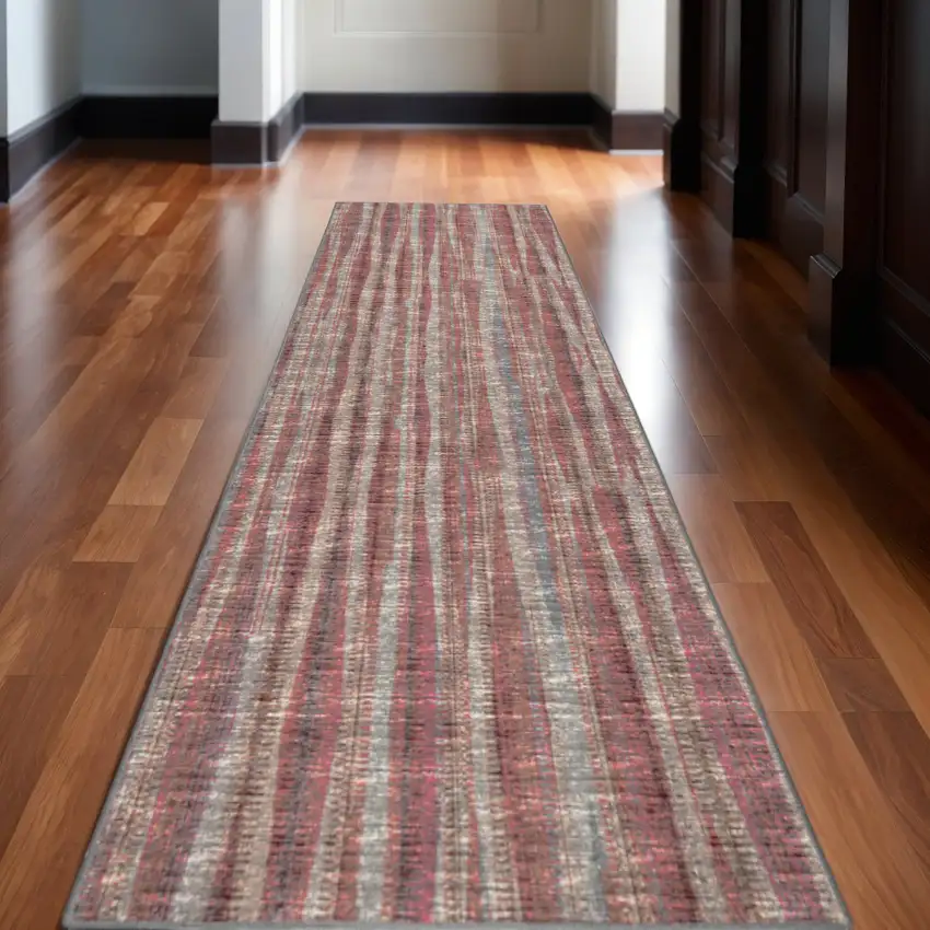 3' X 12' Pink Ombre Tufted Handmade Runner Rug Photo 1